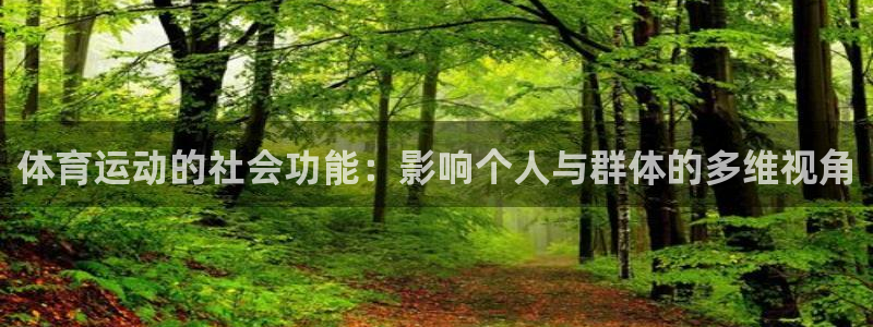 三亿体育网页版：体育运动的社会功能：影响个人与群体的多维视角
